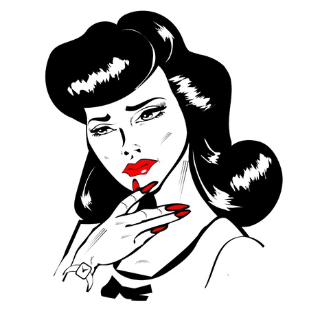 Maybe, Maybe Not - Lady Trying To Make A Decision popart collectionのイラスト素材