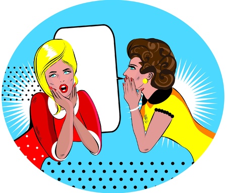 gossiping women comic Love Vector illustration のイラスト素材