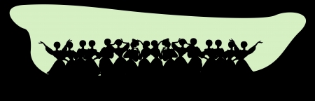 Vintage Title header Woman Silhouetteのイラスト素材