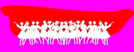 Vintage Title header Woman Silhouetteのイラスト素材