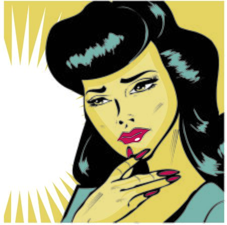 Maybe, Maybe Not - Lady Trying To Make A Decision popart collectionの写真素材