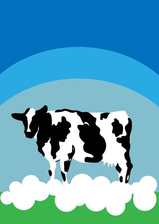 Cow background nature animal farm card posterの写真素材