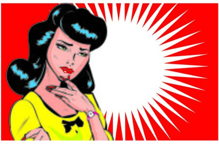 Maybe, Maybe Not - Lady Trying To Make A Decision popart collectionの写真素材