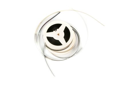 Old film strip isolated on white backgroundの写真素材