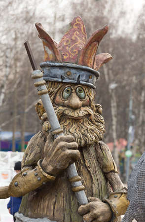 Wooden sculpture in the park "Kuzminki"のeditorial素材