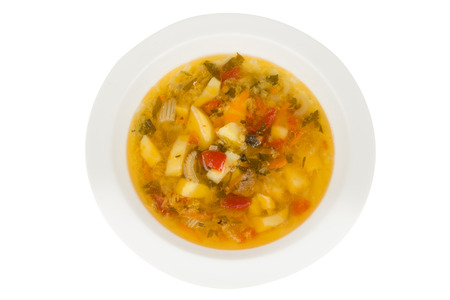 thick soup in a bowl on a white backgroundの写真素材