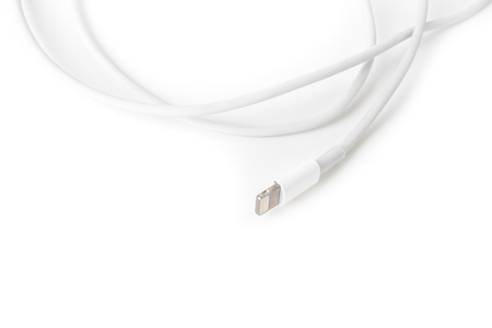 usb cable lightning on white background