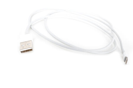usb cable lightning on white background