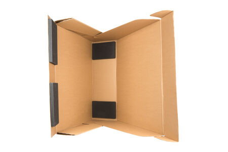 Large cardboard box on a white background