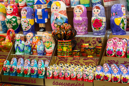 Vetrin matreshok in GUM, Moscowの写真素材