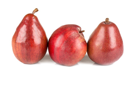 The red pears isolated on white backgroundの写真素材
