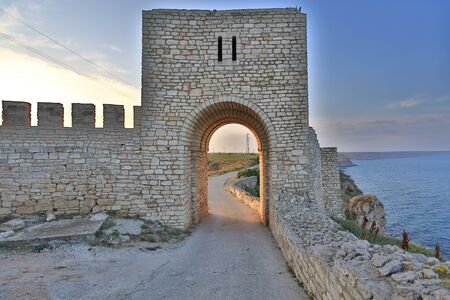 The medieval fortress of Kaliakra, Bulgarian Black Seaのeditorial素材
