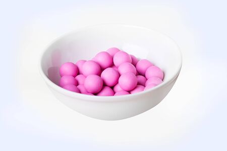 closeup round sweet pink candy