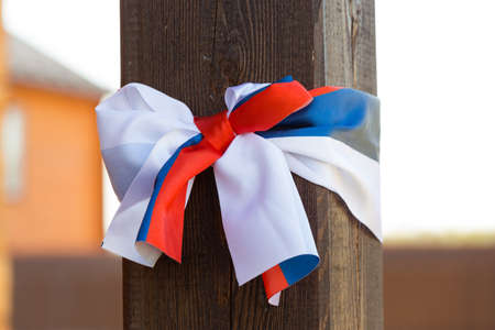 Ribbon colors of the flag of Russia tied bow