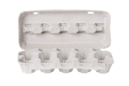 container for eggs on white background