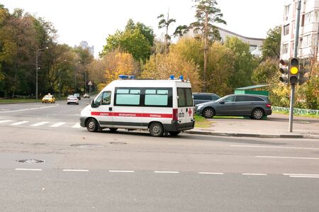 Ambulance going down the streetのeditorial素材