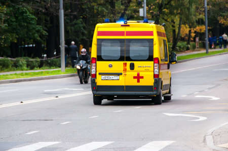 Ambulance going down the streetのeditorial素材