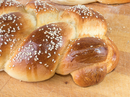 homemade round bread on a board