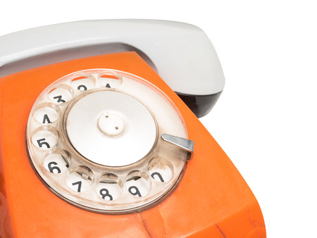 old phone on a white backgroundの写真素材