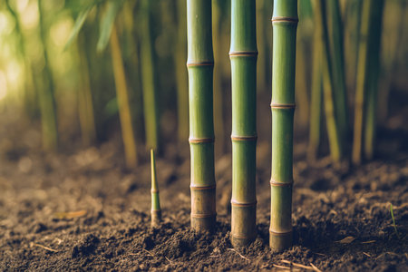 Sugarcane plants growing in the garden, stock photo imageの素材