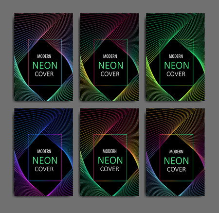 Set of Abstract Cards with Liquid Lines. Usable for Covers, Brochures, Layouts, Placards, Posters, Flyers and Banner Designs.のイラスト素材