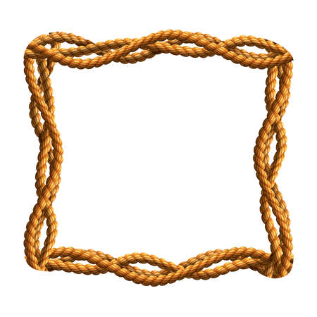 Vector realistic frame made of wavy ropes.のイラスト素材
