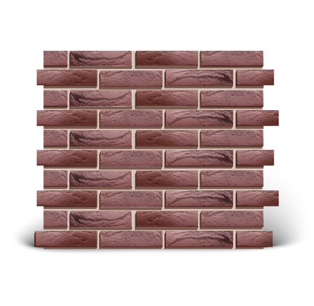 3d realistic vector red bricks wall, isolated on white background.のイラスト素材
