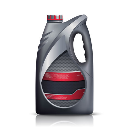 3d realistic vector icon Illustration of machine oil bottle. Isolated on white background.のイラスト素材