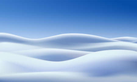 Vector realistic winter background with snow fields and blue sky.のイラスト素材