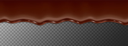 vector icon illustration. seamless melting chocolate line dripping on transparent background.のイラスト素材