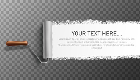 Vector banner with white paint ruler and copy space for your text.のイラスト素材