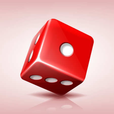 realistic vector icon. Casino red dice. isolated. Casino, gambling concept.のイラスト素材