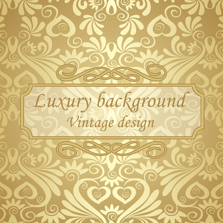 Vector golden luxury vintage background. Template for designのイラスト素材