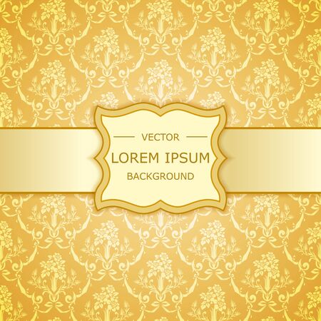 Vector golden luxury vintage background. Template for designのイラスト素材