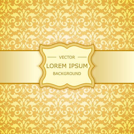 Vector golden luxury vintage background. Template for designのイラスト素材