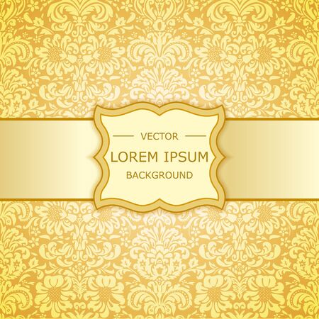 Vector golden luxury vintage background. Template for designのイラスト素材