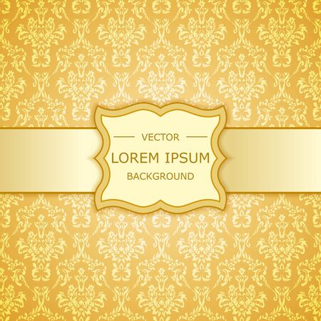 Vector golden luxury vintage background. Template for designのイラスト素材