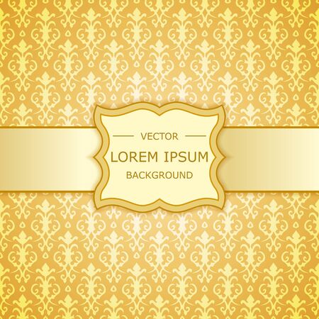 Vector golden luxury vintage background. Template for designのイラスト素材