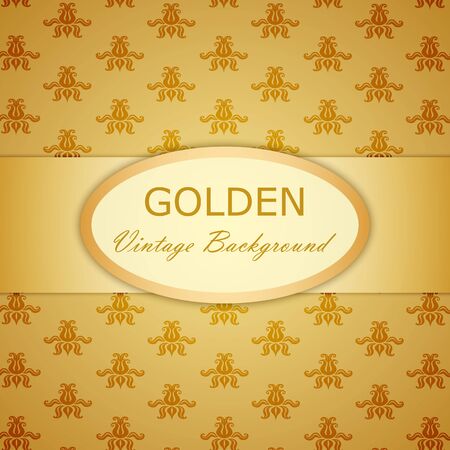 Vector decorative ornamental golden vintage background. Template for designのイラスト素材