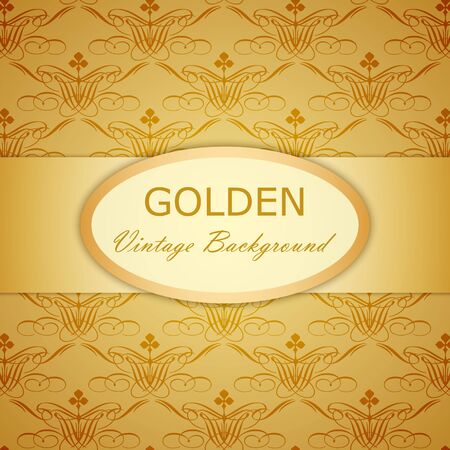 Vector decorative ornamental golden vintage background. Template for designのイラスト素材