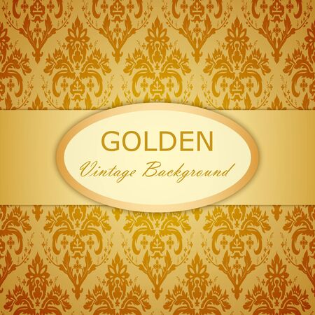 Golden vintage background. Vector illustration, EPS10. Template for designのイラスト素材