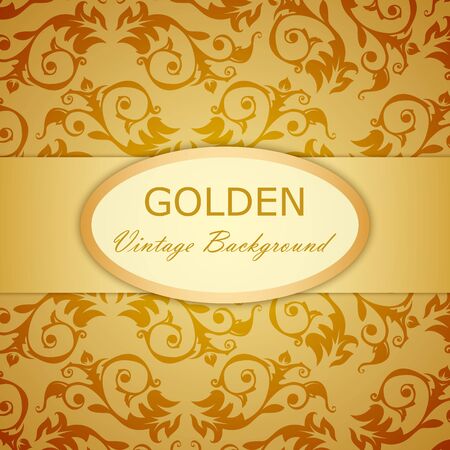 Golden vintage background. Vector illustration, EPS10. Template for designのイラスト素材