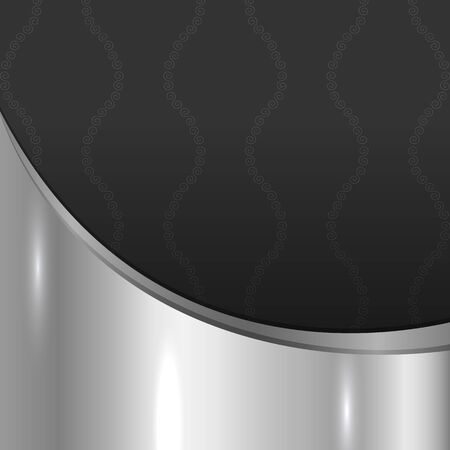 Luxury vintage vector card. Black silver background with beautiful ornamentのイラスト素材