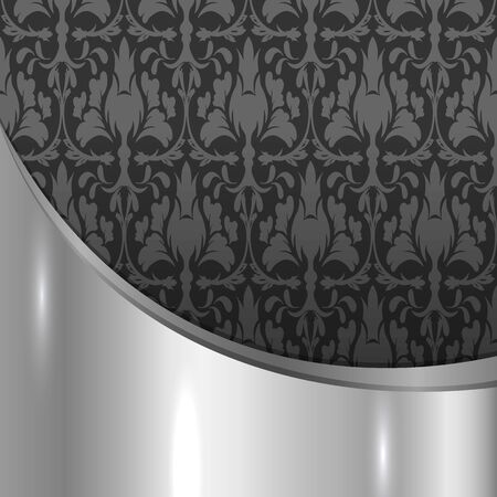 Vintage black silver ornament, template for designのイラスト素材