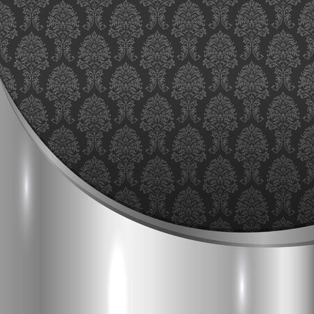 Vintage black silver ornament, template for designのイラスト素材