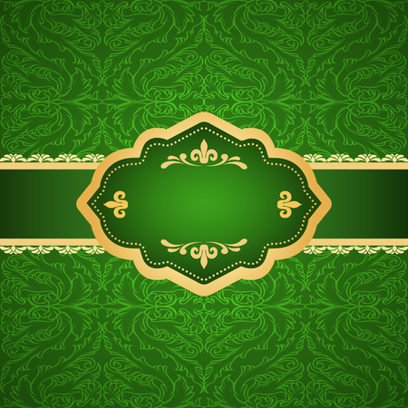 Ornamental colored luxury backround with golden frame. Template for designのイラスト素材