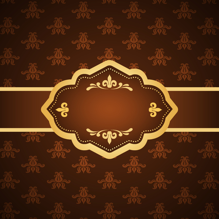 Ornamental colored luxury background with golden frame. Template for designのイラスト素材