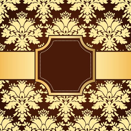 Ornamental colored luxury background with golden frame. Template for designのイラスト素材