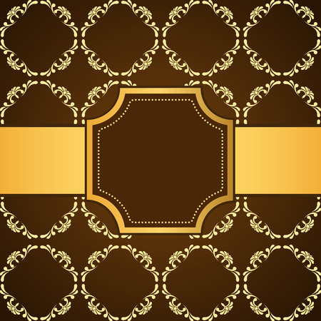 Ornamental colored luxury background with golden frame. Template for designのイラスト素材