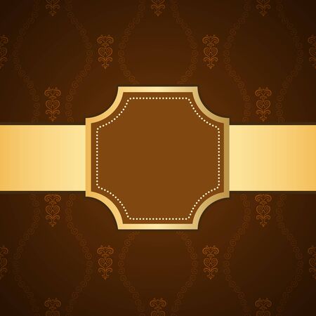 Ornamental colored luxury background with golden frame. Template for designのイラスト素材